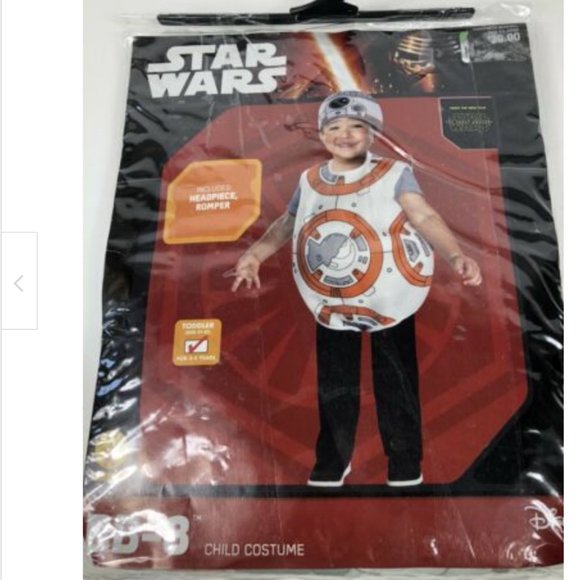BB-8 Star Wars Costume Toddler 3T 4T Dress Up Pretend Play Boys Girls Disney ah - Picture 2 of 7